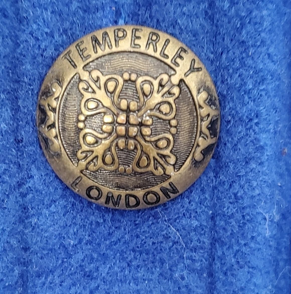 Alice Temperly Royal Blue Wool Blend Cropped Jacket Cape Coat Ruffled Sz Medium - Picture 2 of 9